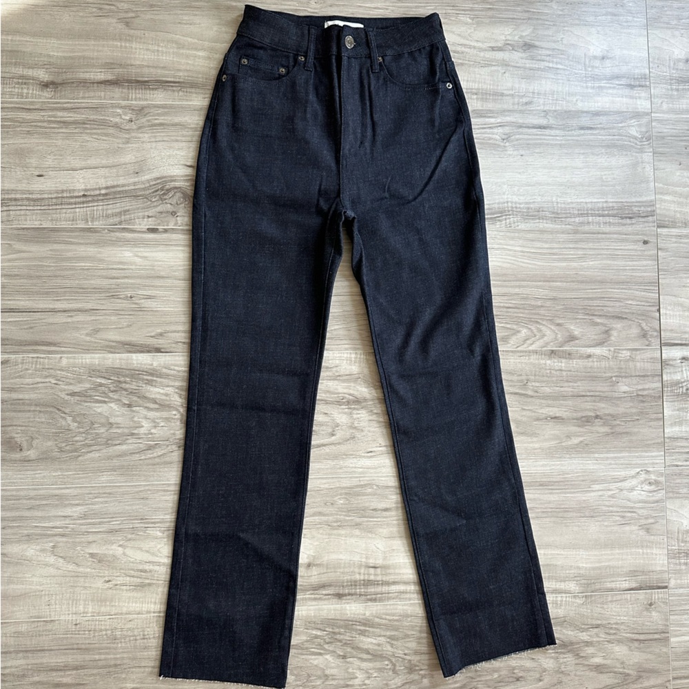 ZARA Women’s Raw Navy Blue Denim Jeans size 4